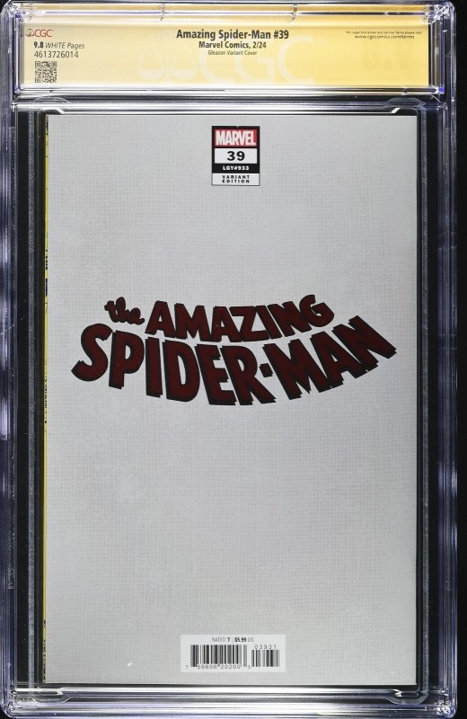 Amazing Spider-man (2023) #39 (CGC 9.8 SS) Signed  Patrick Gleason Marvel Comics