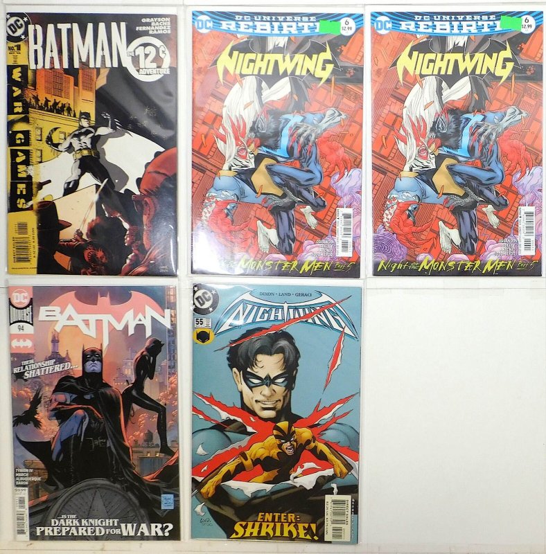 Batman Lot 5 #94, 12 Cent 1, Nightwing 55, 2016 6 x2 2016 DC 1st Print Comics