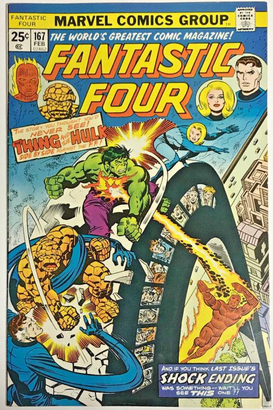 FANTASTIC FOUR#167 FN 1976 MARVEL BRONZE AGE COMICS