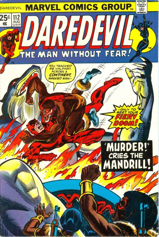 Daredevil #112 (with Marvel Value Stamp) VF ; Marvel | Black Widow - Mandrill