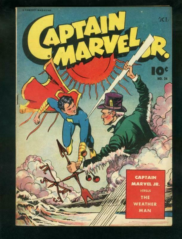 CAPTAIN MARVEL JR. #24-MAC RABOY CVR-WW II-FAWCETT GOLD VF