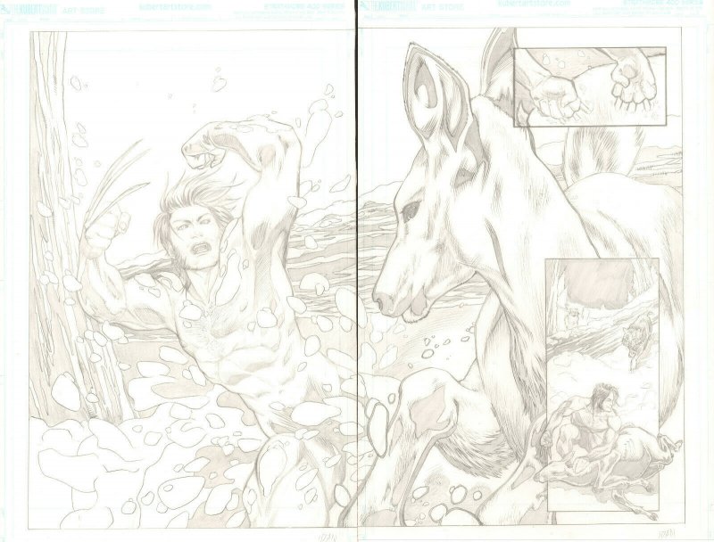 Feral Wolverine hunts a Deer 4pg Pencil Story - art by Idan Knafo Kerbis