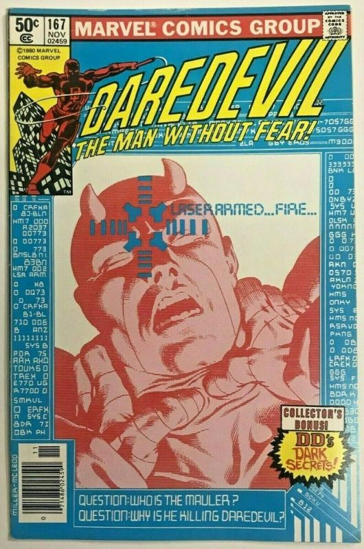 DAREDEVIL#167 FN/VF 1980 FRANK MILLER MARVEL BRONZE AGE COMICS