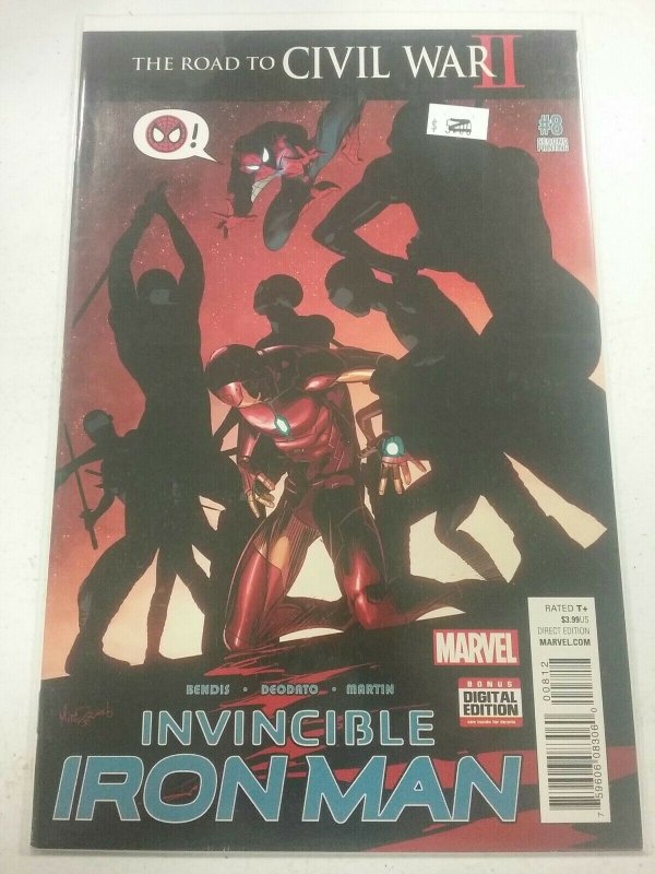 Invincible Iron Man #8 Stark Spider-Man Civil War II Variant A NM/M 2016 NW46x1