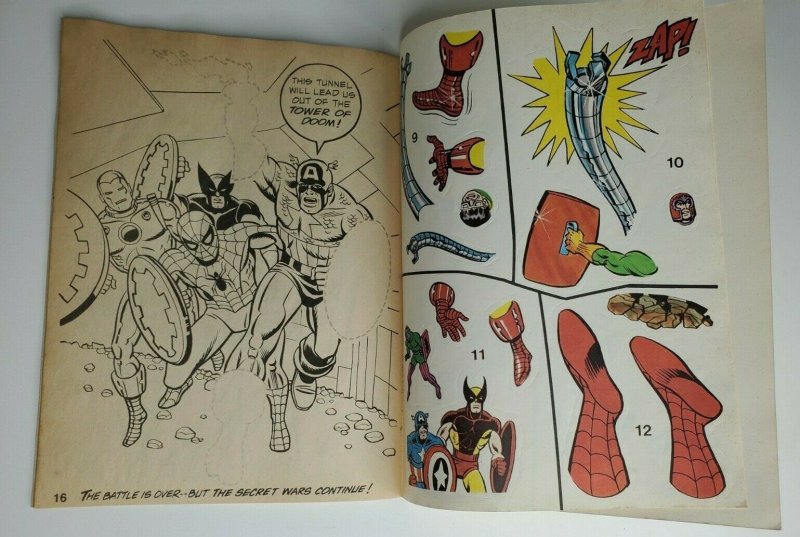 Seret Wars Sticker Book Adventures  Marvel Super Heroes unused Puzzle 