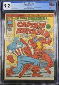Captain Britain #16 1977 Marvel Comics CGC 9.2 UK series White Pages 016