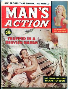 Man's Action Magazine July 1959-CHEESECAKE-JOY REYNOLDS-WW II-GGA FN