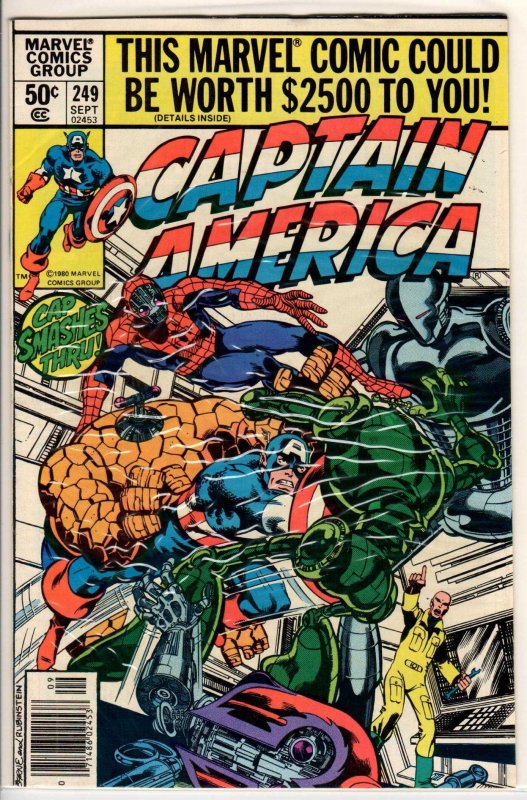 Captain America #249 Newsstand Edition (1980) 6.0 FN