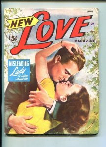 NEW LOVE-JUNE 1948-ROMANTIC PULP FICTION- PIN-UP GIRL COVER-SPICY-fn