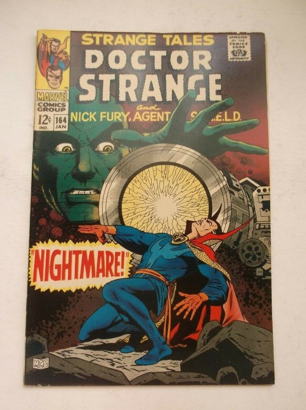 MARVEL: STRANGE TALES #164, 1ST YANDROTH, FURY VS YELLOW CLAW, 1968, VF+ (8.5)!! 