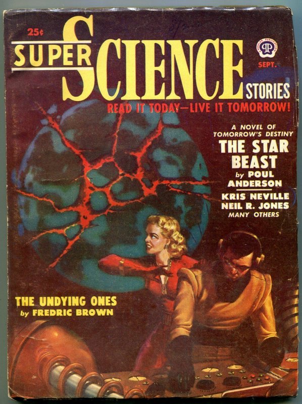 Super Science Stories September 1950- L Ron Hubbard- Poul Anderson FN-