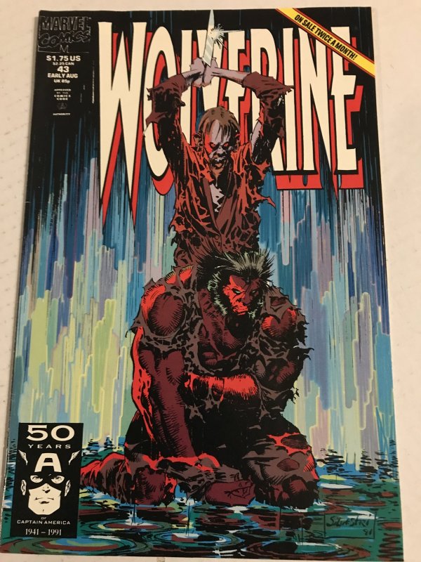 Wolverine #43 : Marvel 8/91 NM-; Mark Silvestri art