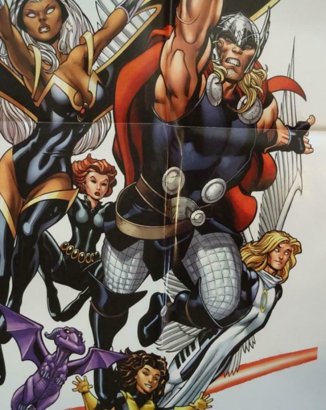 A + X AVENGERS X-MEN Promo Poster, 24 x 36, 2012, MARVEL, Unused 276