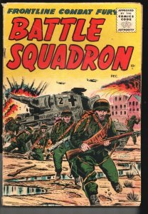 Battle Squadron #5 1955-Key-Nazi tank battle cover-WWII & Koreas War stories-...