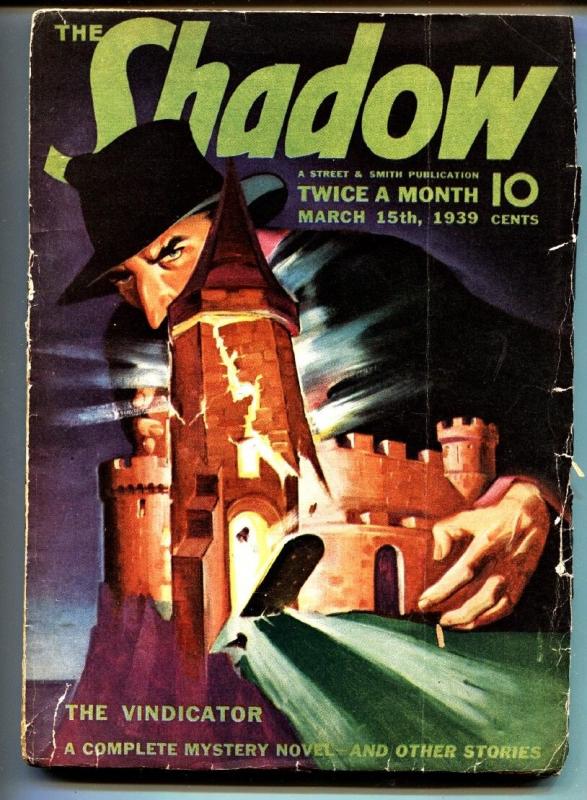 The Shadow Pulp March 15 1939- THE VINDICATOR vg