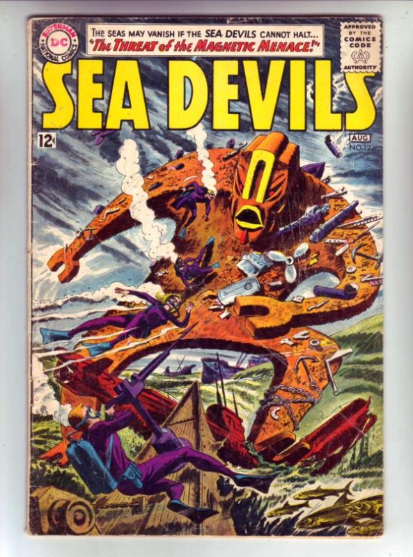 Sea Devils #12 (Aug-63) VG Affordable-Grade Sea Devils (Dane Dorrence, Biff B...