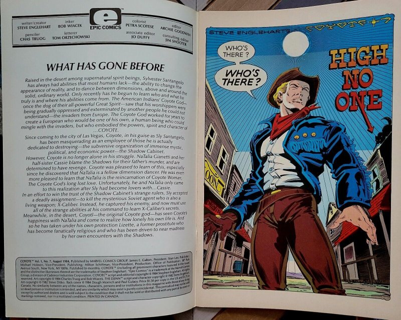 COYOTE #7 (Marvel/Epic 1983) High No One! & The Djinn (Steve Englehart)