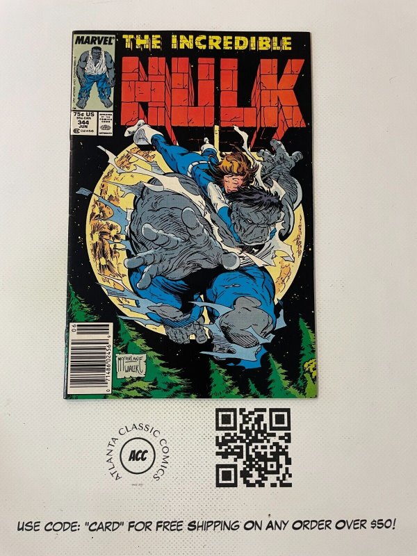Incredible Hulk # 344 NM- Marvel Comic Book Todd McFarlane Cover Art Grey 9 LP7