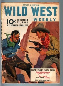 WILD WEST WEEKLY 11/22/1941-WESTERN PULP-KID WOLF VG/FN