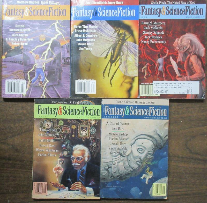 Fantasy & Science Fiction Magazine Lot 5 Diff 1990-2005 Modern Tales!