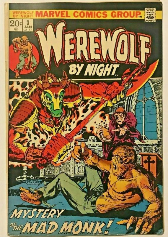 WEREWOLF BY NIGHT#3 VG 1972 MARVEL SILVER AGE COMICS