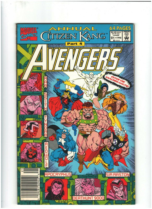 Avengers Annual #21 VF 8.0 Newsstand Variant Marvel Comics 1992 Citizen Kang