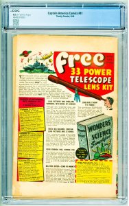Captain America Comics #41 (1944) CGC 4.0! OW Pages