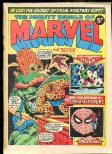 MIGHTY WORLD OF MARVEL #6 1972-SPIDER-MAN-HULK-FANTASTIC FOUR-KIRBY-UK COMIC FN