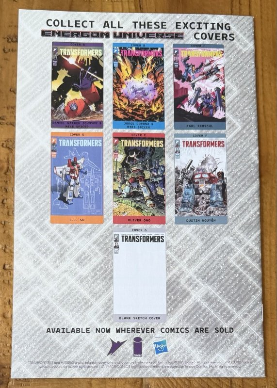 Transformers #15 E.J. Su 1:25 Variant Image Comics 2024 NM