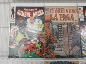 Lot of 10 Spanish Comics W/ Superman, Spider-Man, Fantastic Four, +More! Avg VG+