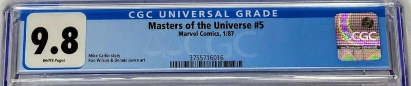 Masters Of The Universe #5 Marvel Star 1986 CGC 9.8 Top Census Grade