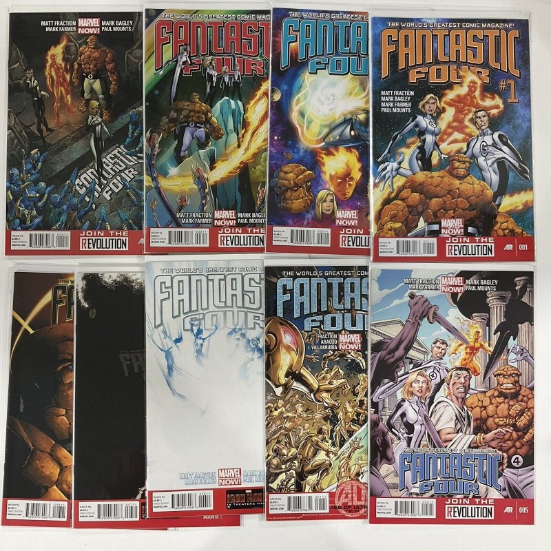 Fantastic Four 2013 1 2 3 4 5 5 AU 6 7 8 Marvel NM near mint Lot Of 9