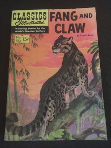 CLASSICS ILLUSTRATED #123: FANG AND CLAW HRN 133 VG Condition