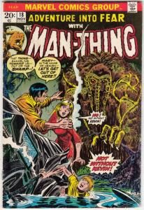 Adventures Into Fear #18 (Nov-73) FN/VF- Mid-High-Grade Man-Thing