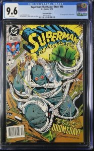 (1992) SUPERMAN MAN OF STEEL #18 NEWSSTAND VARIANT CGC 9.6 WP! 1st DOOMSDAY