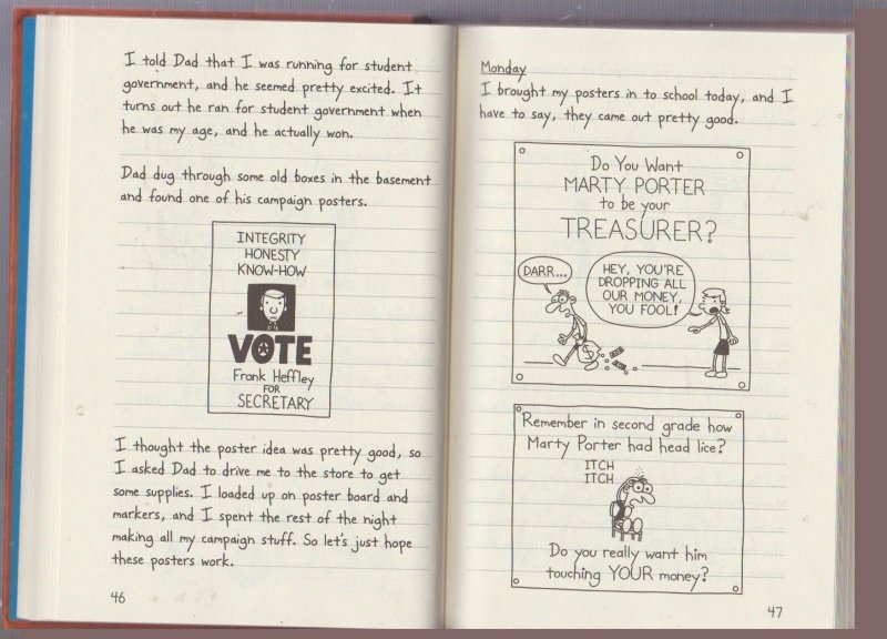 Diary of a Wimpy Kid, a novel in cartoons