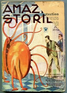 Amazing Stories Pulp July 1934- Wild Alien cover- Life Everlasting