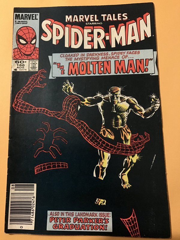 Marvel Tales #166 : 8/84 Fn+; Spider-Man, ASM 28, Molten Man, NEWSSTAND