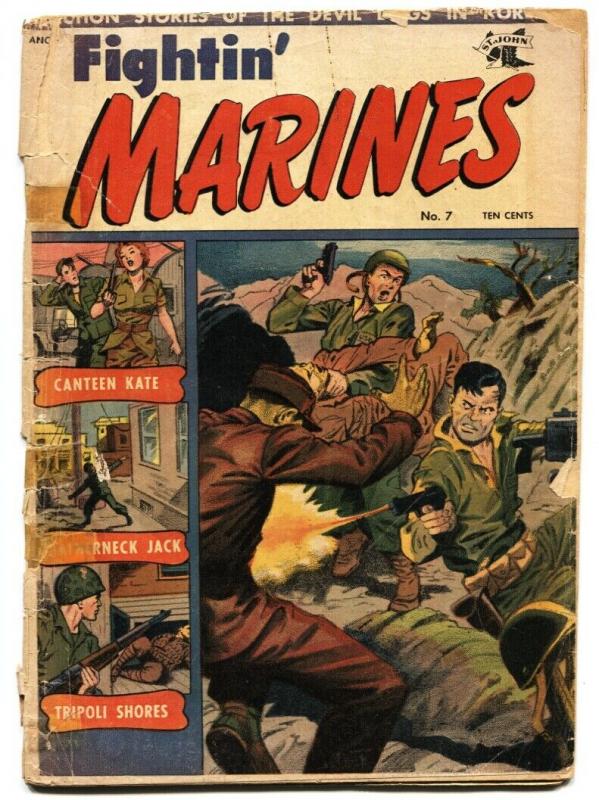 Fightin' Marines #7 Matt Baker-1952- Canteen Kate- St John Golden Age