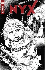 NYX #4 1:10 MATTEONI B&W VARIANT DYNAMITE 2022 EB221