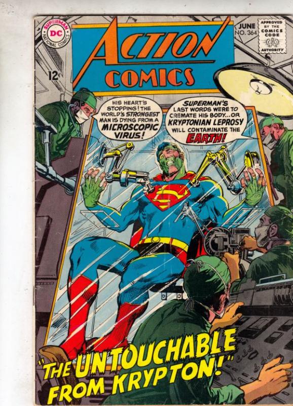 Action Comics #364 (Jun-68) FN- Mid-Grade Superman