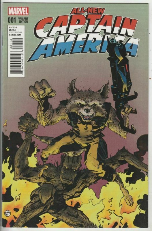 All-New Captain America Variant Rocket Racoon, Groot # 1 Strict NM+ 1st Falcon