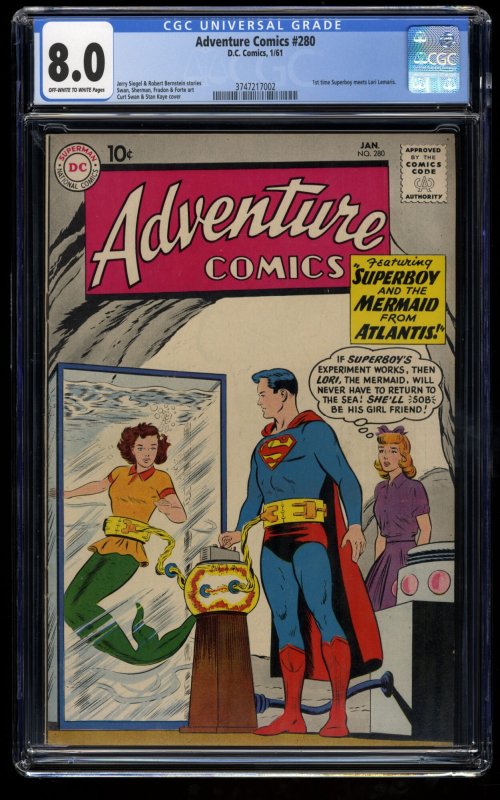 Adventure Comics #280 CGC VF 8.0 Off White to White DC Superman