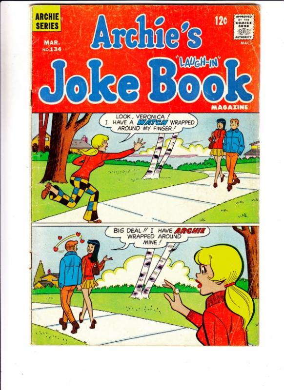 Archie's Joke Book #134 (Mar-69) FN Mid-Grade Archie, Betty, Veronica, Reggie...
