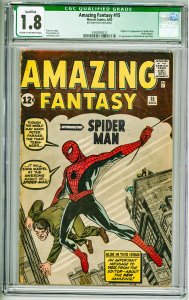 Amazing Fantasy #15 CGC Qualified 1.8 Bottom staple replaced