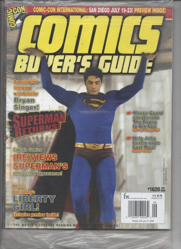 COMIC BUYERS GUIDE #1620, NM, Factory sealed, Superman cv, 2006,