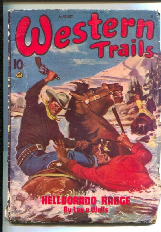 Western Trails 8/1945- Ace-Ernest Chiriacka cover art-Pulp thrills by  Joe Ar...