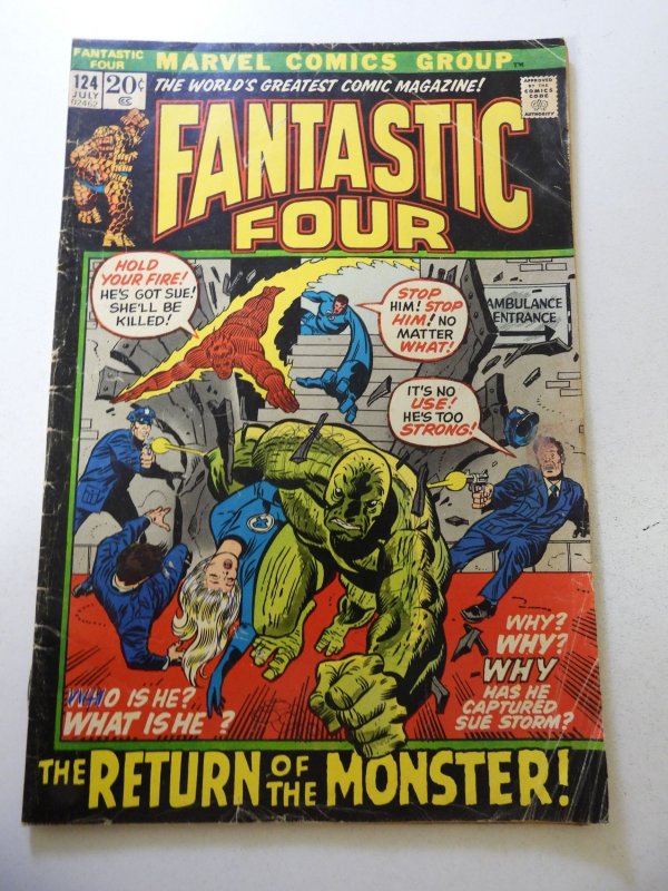 Fantastic Four #124 VG- Condition ink scribbles on fc