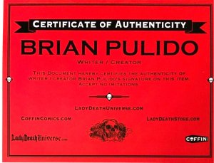 LADY DEATH:MALEVOLENT DECIMATION #1 SELFIE EDITION ANTHONY SPAY COVER SIGNED COA