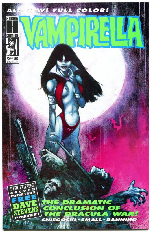 VAMPIRELLA #4, VF+, Femme, Fangs, Bite, Harris, 1992, more Vampire in store